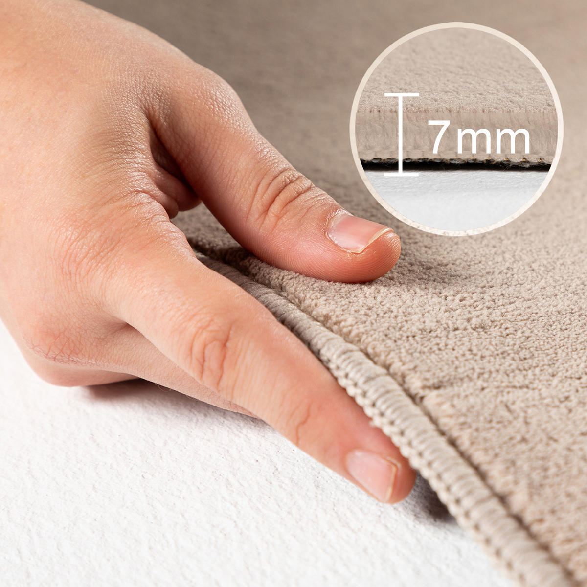 TEPPICH Kurzflor Uni-Farbe Microfaser Antirutsch Wohnzimmer waschbar Beige Rechteckig 200x290 - Beige, Textil (200/290cm) - KADIMA DESIGN
