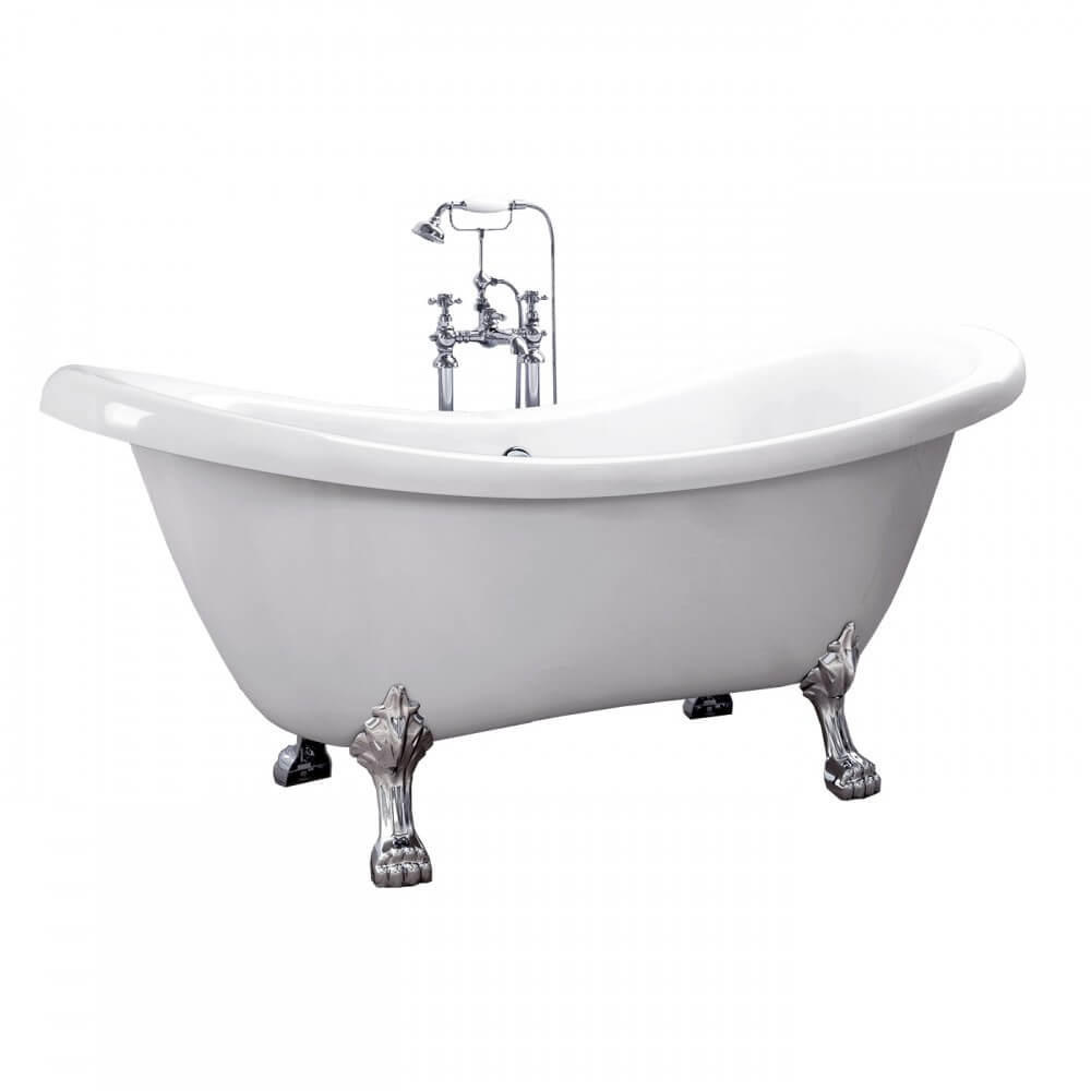 FREISTEHENDE BADEWANNE FAMA - Weiß, Keramik (176/79/74cm) - Home Deluxe