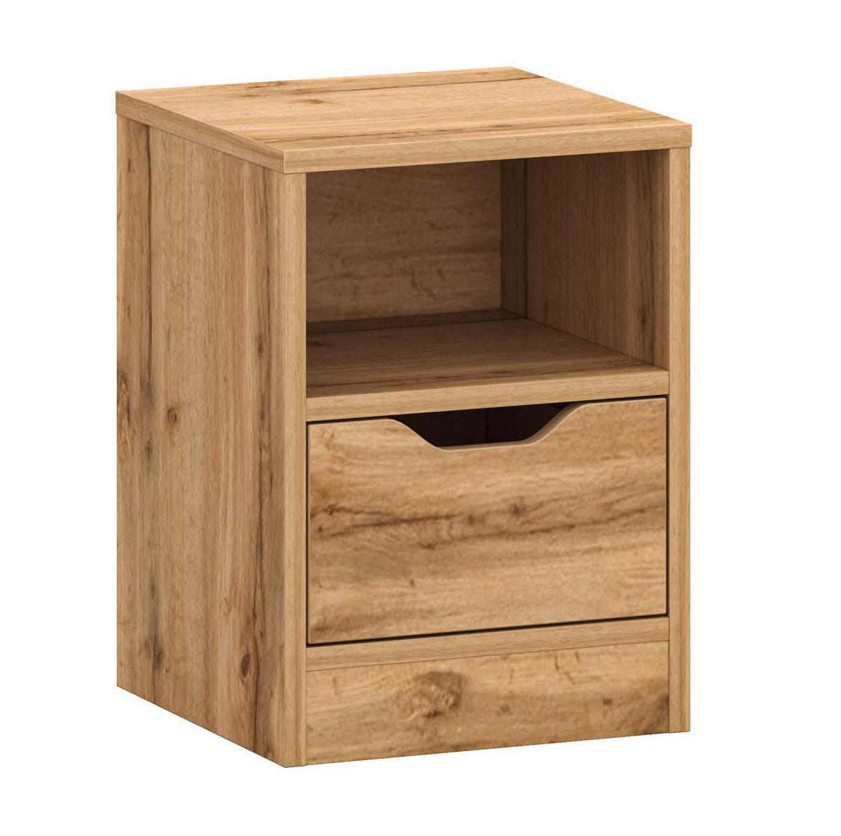 NACHTTISCH T02 Wotan Eiche 31 / 31 / 43cm - Braun, Holz/Holzwerkstoff (31/43/31cm) - Feldmann-Wohnen