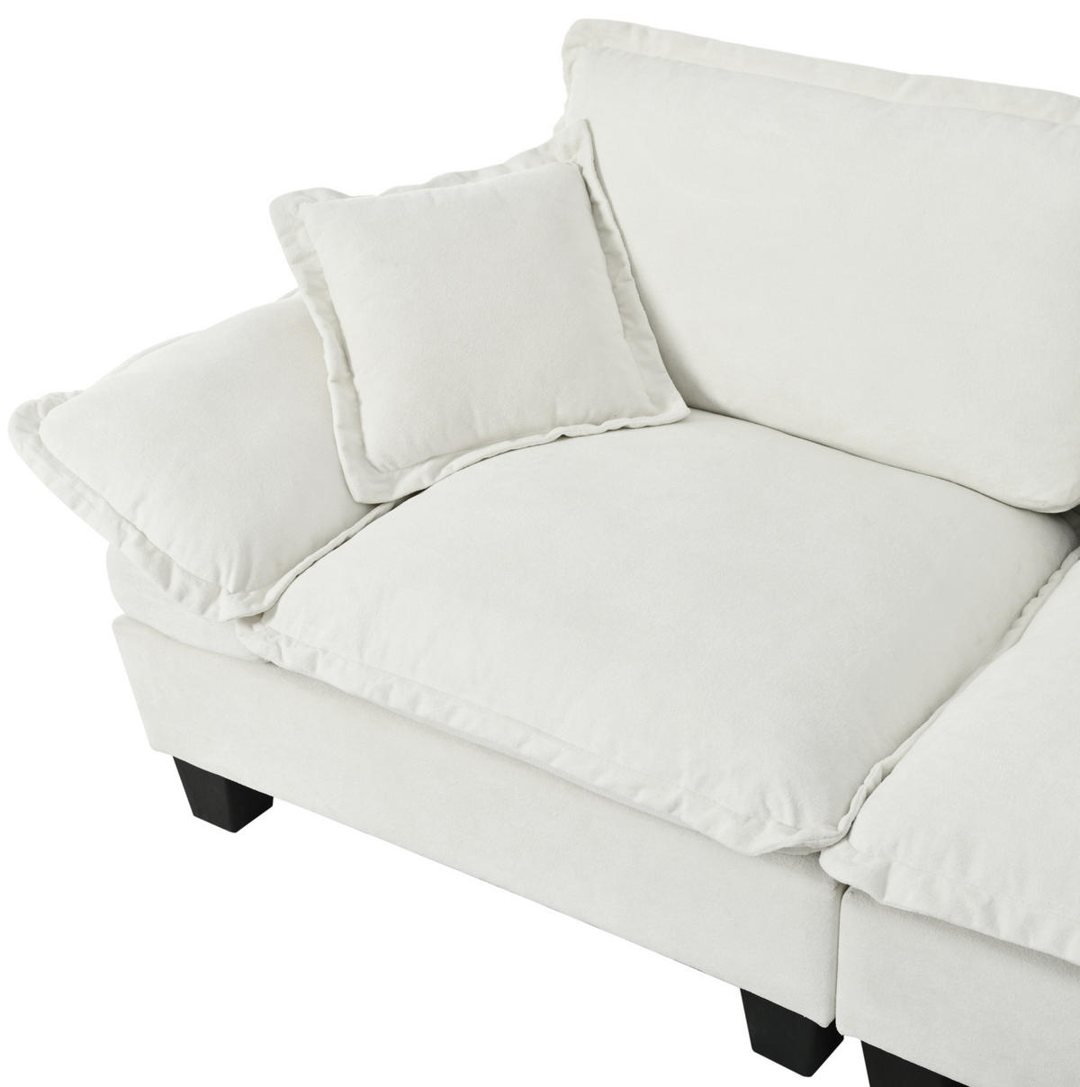 2-SITZER Sofa aus Chenille in Beige mit abnehmbaren Armlehnen - Beige, Textil (82/90/194cm) - Modfu