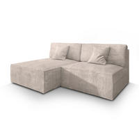 ROHOVÁ SEDAČKA FIORO krémová - šedá/krémová, dřevo/textil (204/148cm) - MASSENO