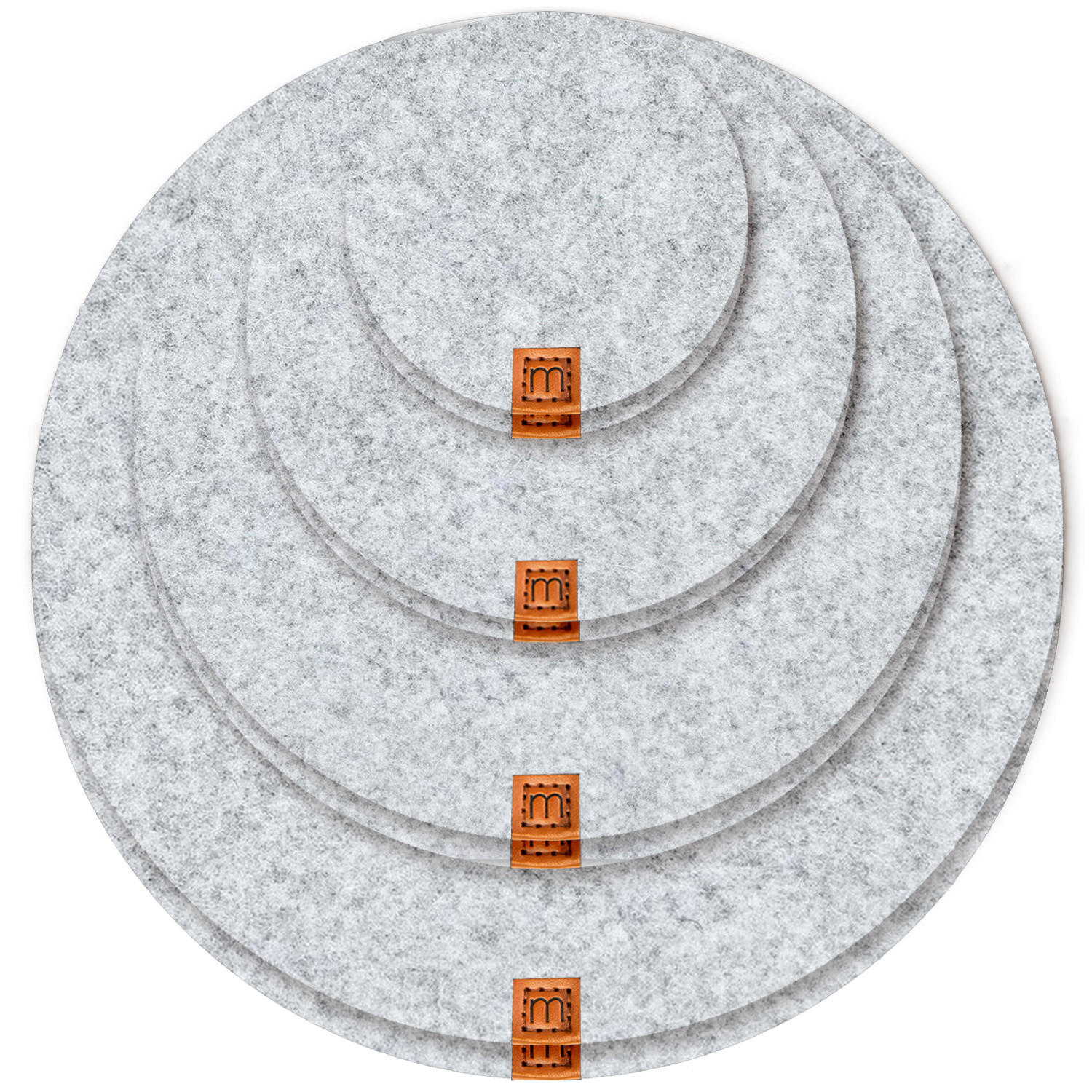 VASENUNTERSETZER 8er-Set - Hellgrau, Textil (25/25cm) - Miqio Design