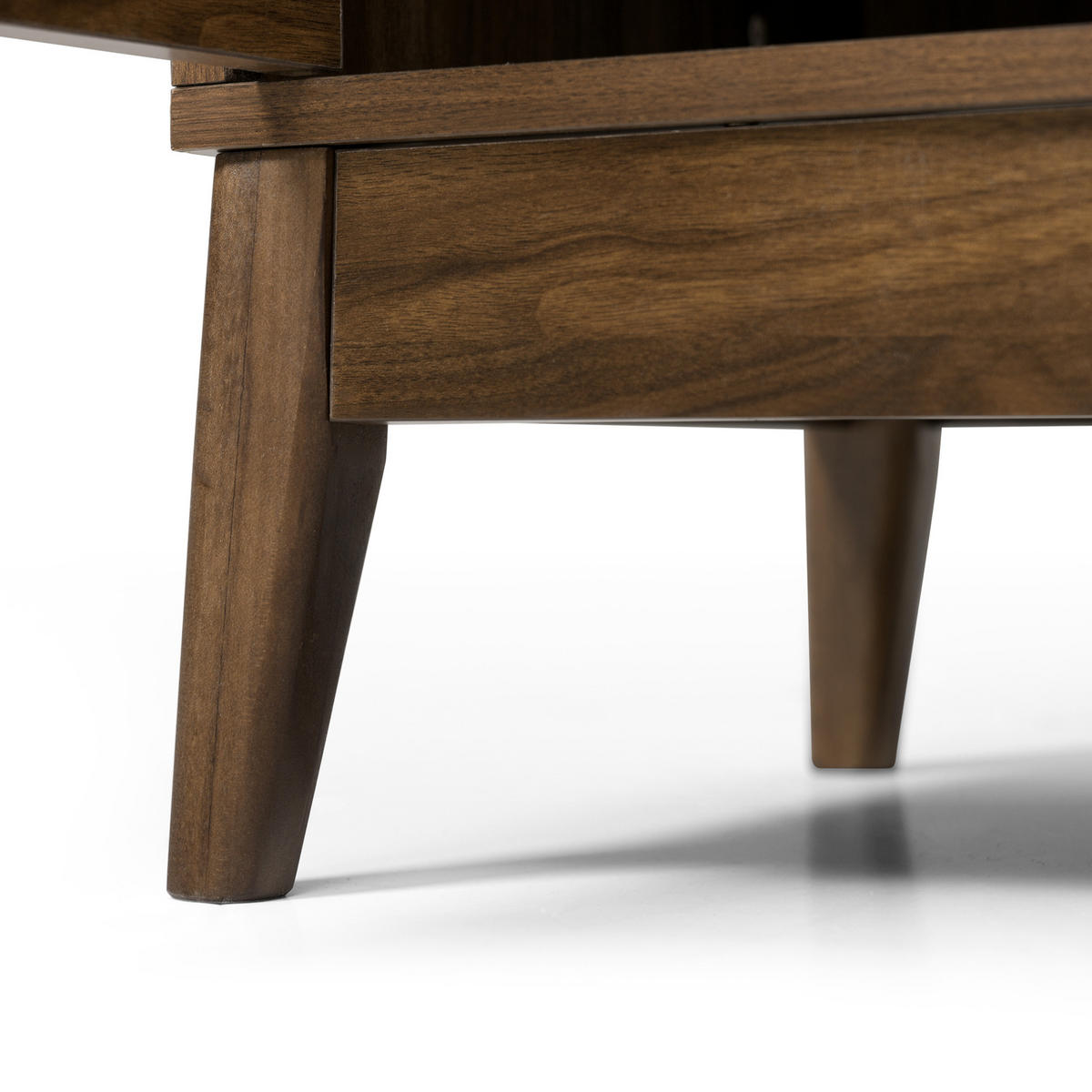 SIDEBOARD in dunkler Eiche mit Marmor-Optik Platte, 3 Schubladen und Doppeltürschrank, kehrroboterfähig, 120/40/77 cm, dunkler Eiche - Eichefarben, Holzwerkstoff (120/77/40cm) - Redom