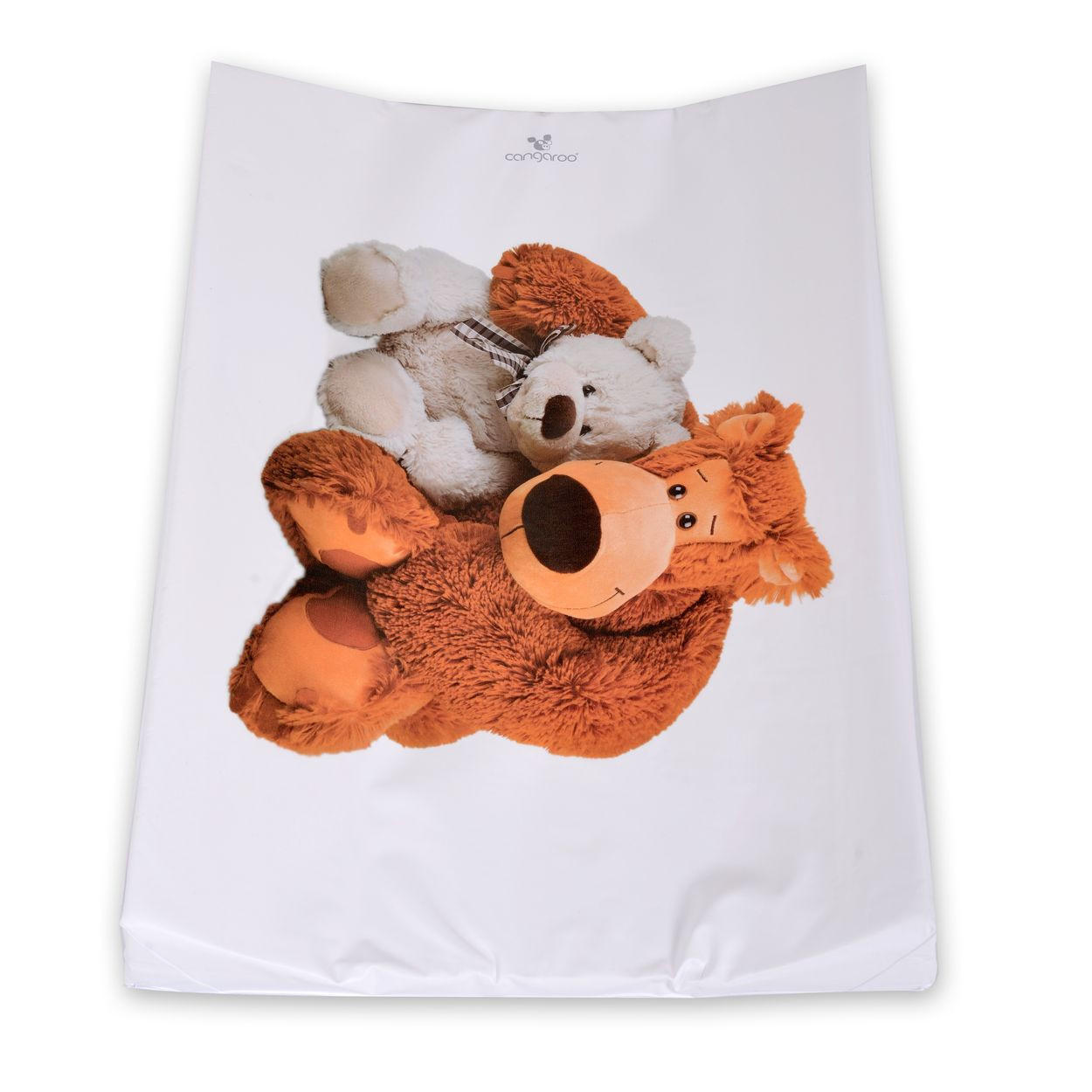 WICKELAUFLAGE Bären 67 x 44 cm weiß seitliche Erhöhung, abwaschbar, weiche Polsterung, ab Geburt - Weiß, Kunststoff (44/67cm) - Cangaroo
