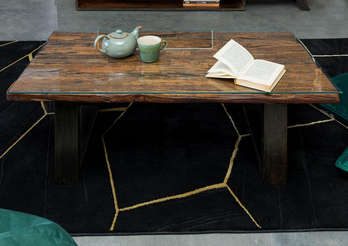 COUCHTISCH Altholz 110x60x42 braun lackiert SEVILLA #29 - Braun, Holz (110/60/42cm) - Massivmoebel24