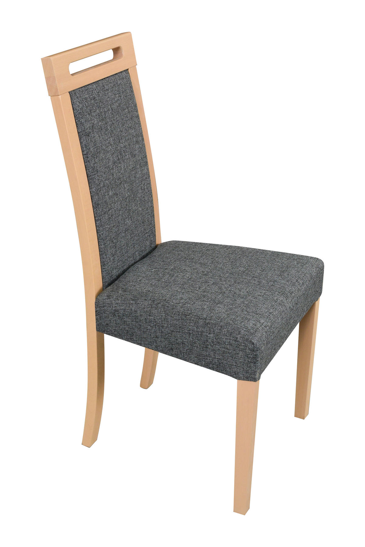 STUHL 2er Set Roma 5, sonoma - Dunkelgrau/Sonoma Eiche, Holz (45/96/41cm) - Leaf Design