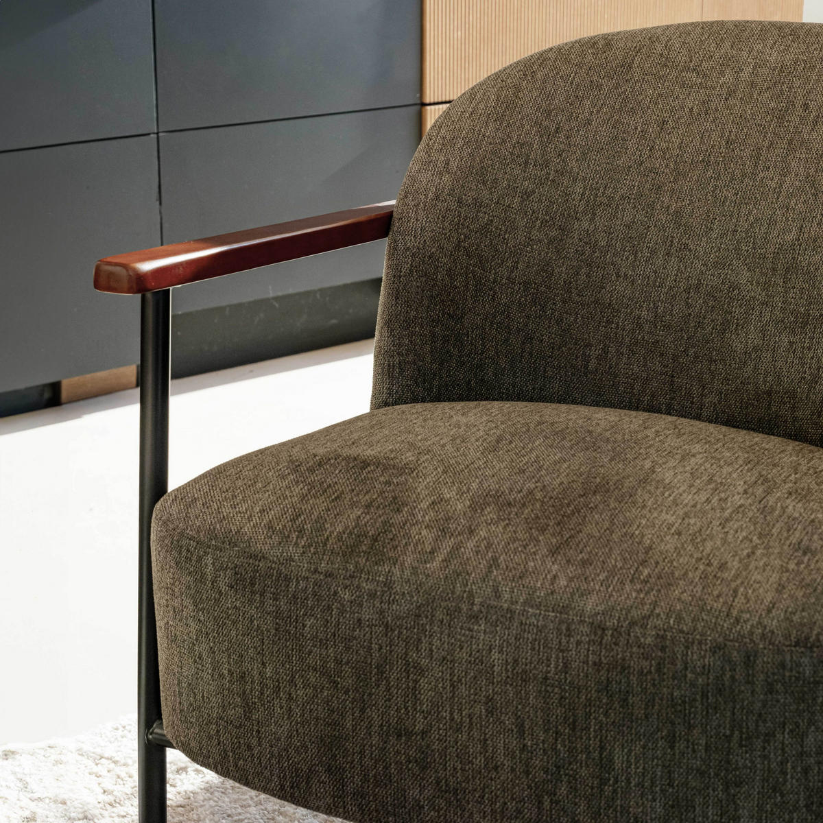 RELAXSESSEL, Dunkelgrün - Grün, Textil (71/77/82cm) - Oviala