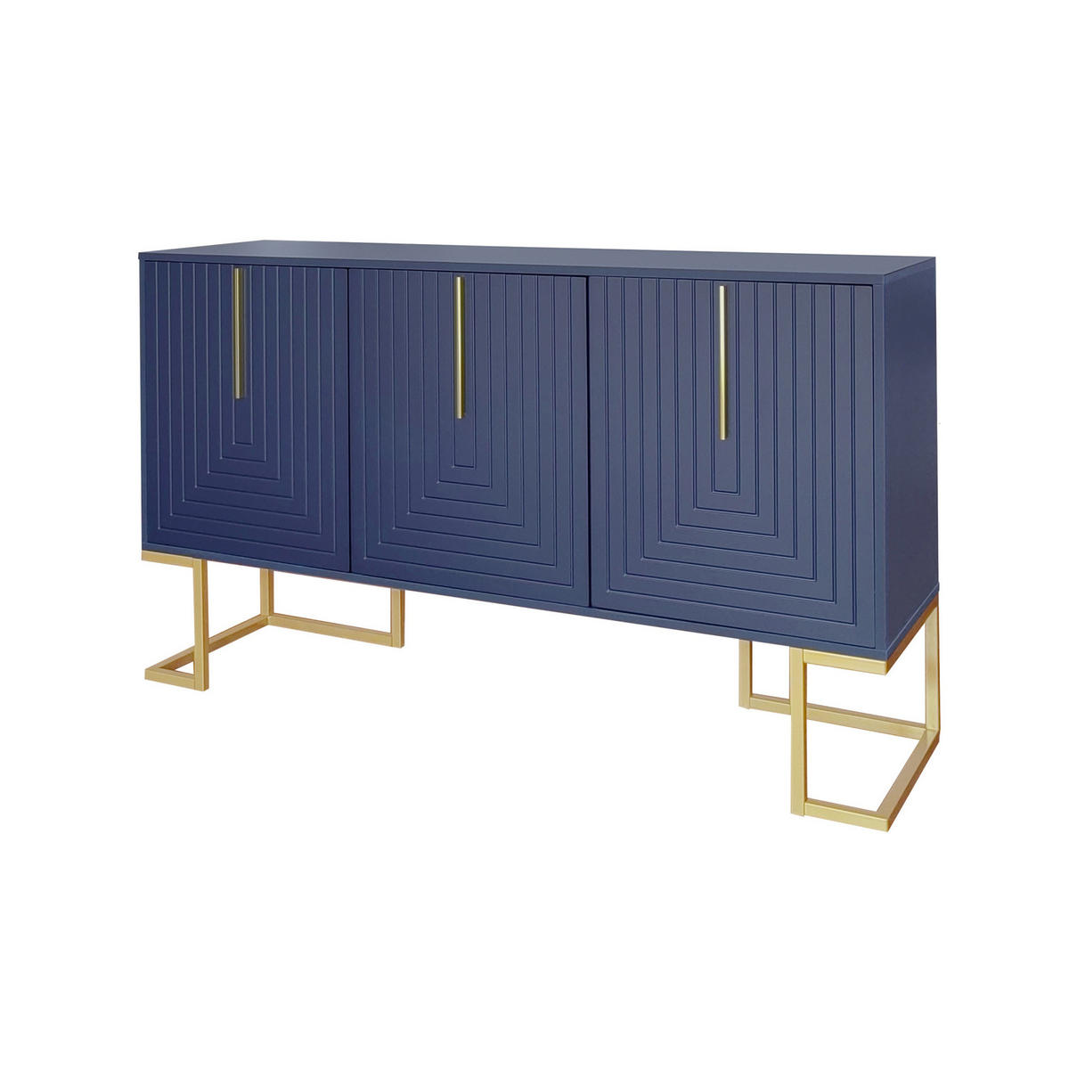 SIDEBOARD 3-türig mit verstellbaren Regalböden MDF Navy Blue - Blau, Holzwerkstoff (138/80.5/40cm) - Meubliv