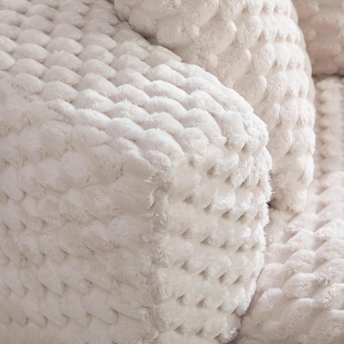 LOUNGESESSEL Mit Hocker Übergroß Rund Komprimiert Ohne Montage - Beige, Textil (129/65/116cm) - Urban Meuble