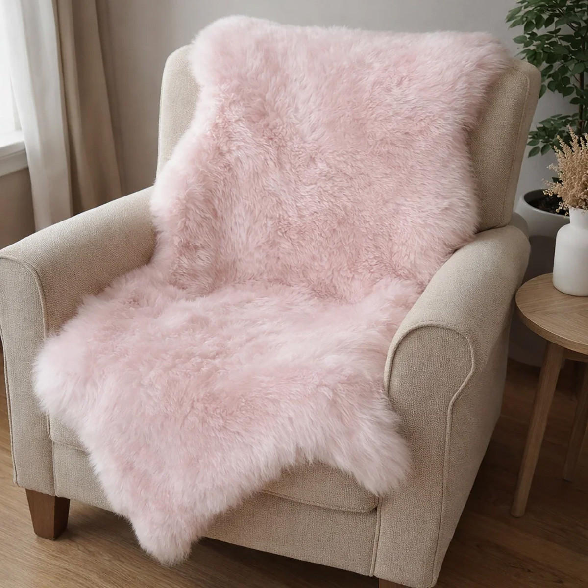 FELL Skandinavisches Schaffell Hellrosa ca. 110 cm - Rosa, Fell (60/110cm) - Provellus