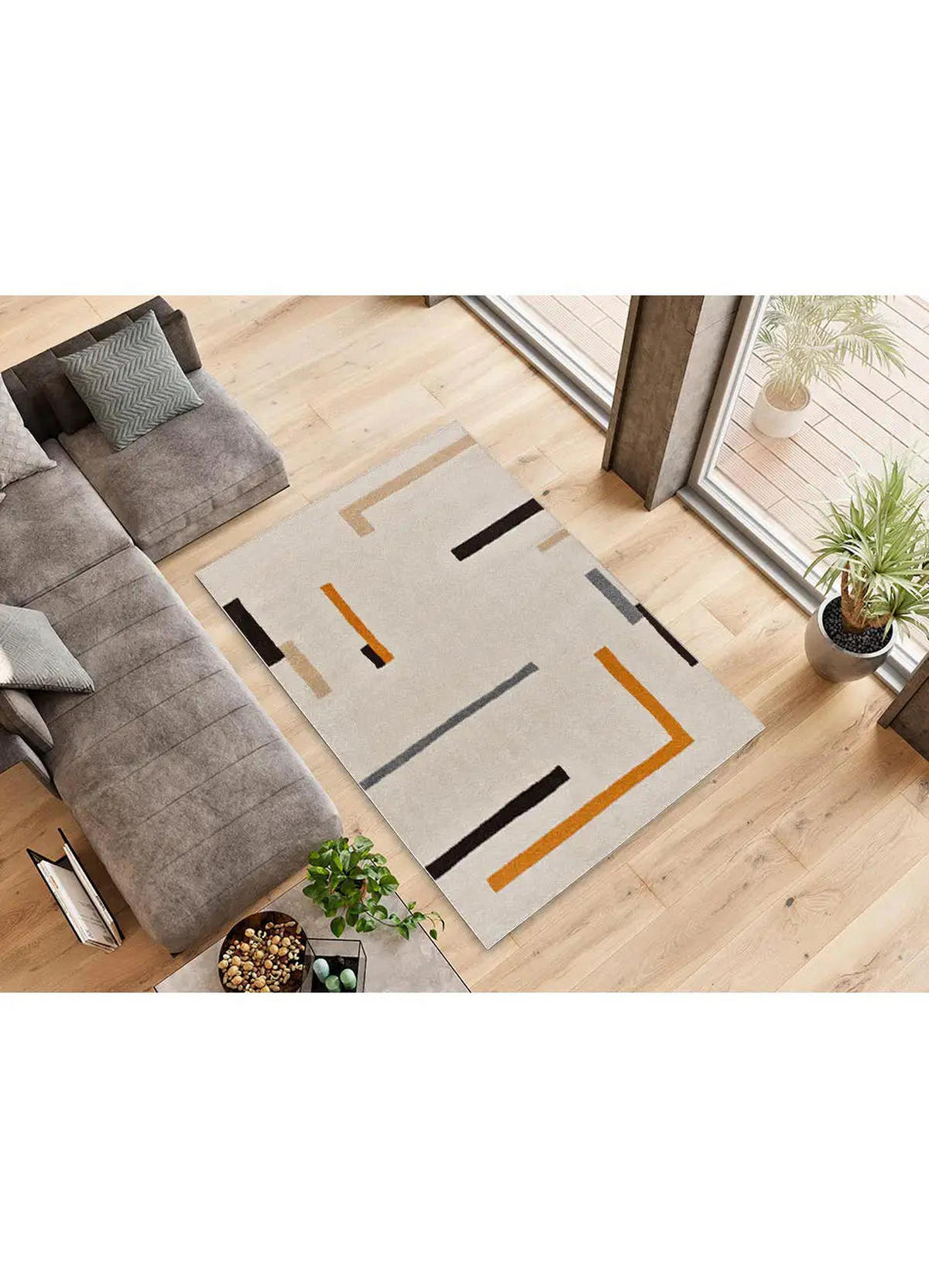 KURZFLORTEPPICH Beige / Orange Lessia 120/180 cm - Beige/Orange, Naturmaterialien/Textil (120/180cm) - Atticgo