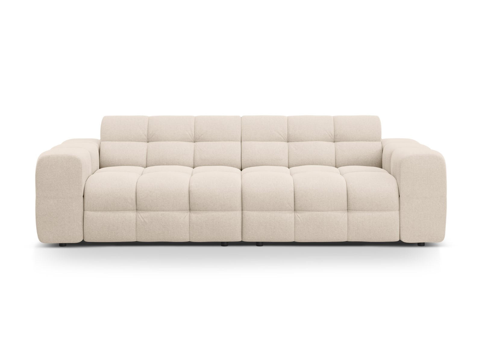 SOFA Kendal aus strukturiertem Stoff beige 4 Sitzplätze - Beige, Textil (255/79/103cm) - Micadoni