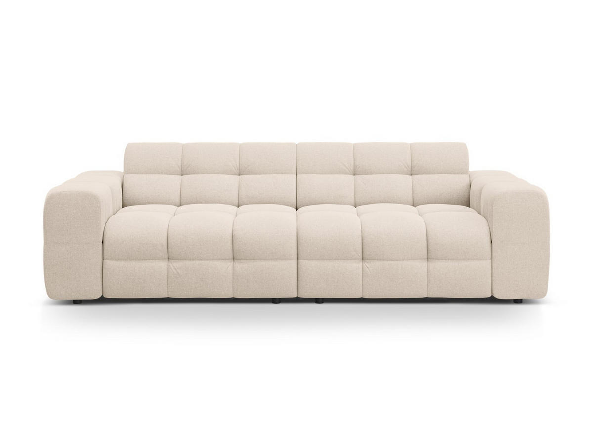 SOFA Kendal aus strukturiertem Stoff beige 4 Sitzplätze - Beige, Textil (255/79/103cm) - Micadoni