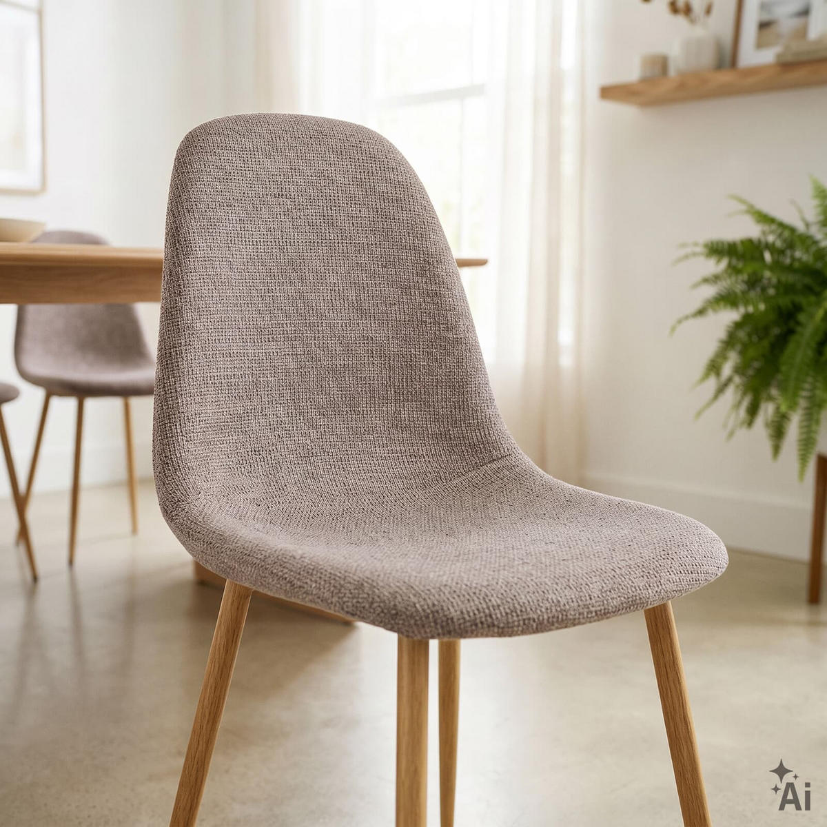 ESSZIMMERSTUHL PUNTA 4er-Set greige - Greige, Textil (45/86/53cm) - IDIMEX