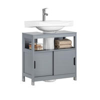 WASCHBECKENUNTERSCHRANK Grau - Grau, Holzwerkstoff (60/60/30cm) - SoBuy