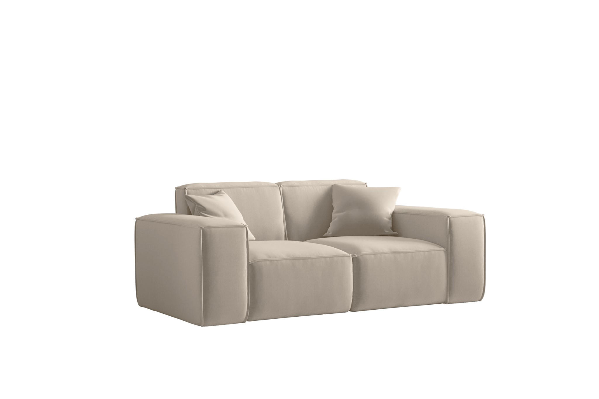 SOFA Celes Premium 2-sitzer Opera Velvet - Beige, Holzwerkstoff/Textil (186/73/88cm) - Fun Möbel