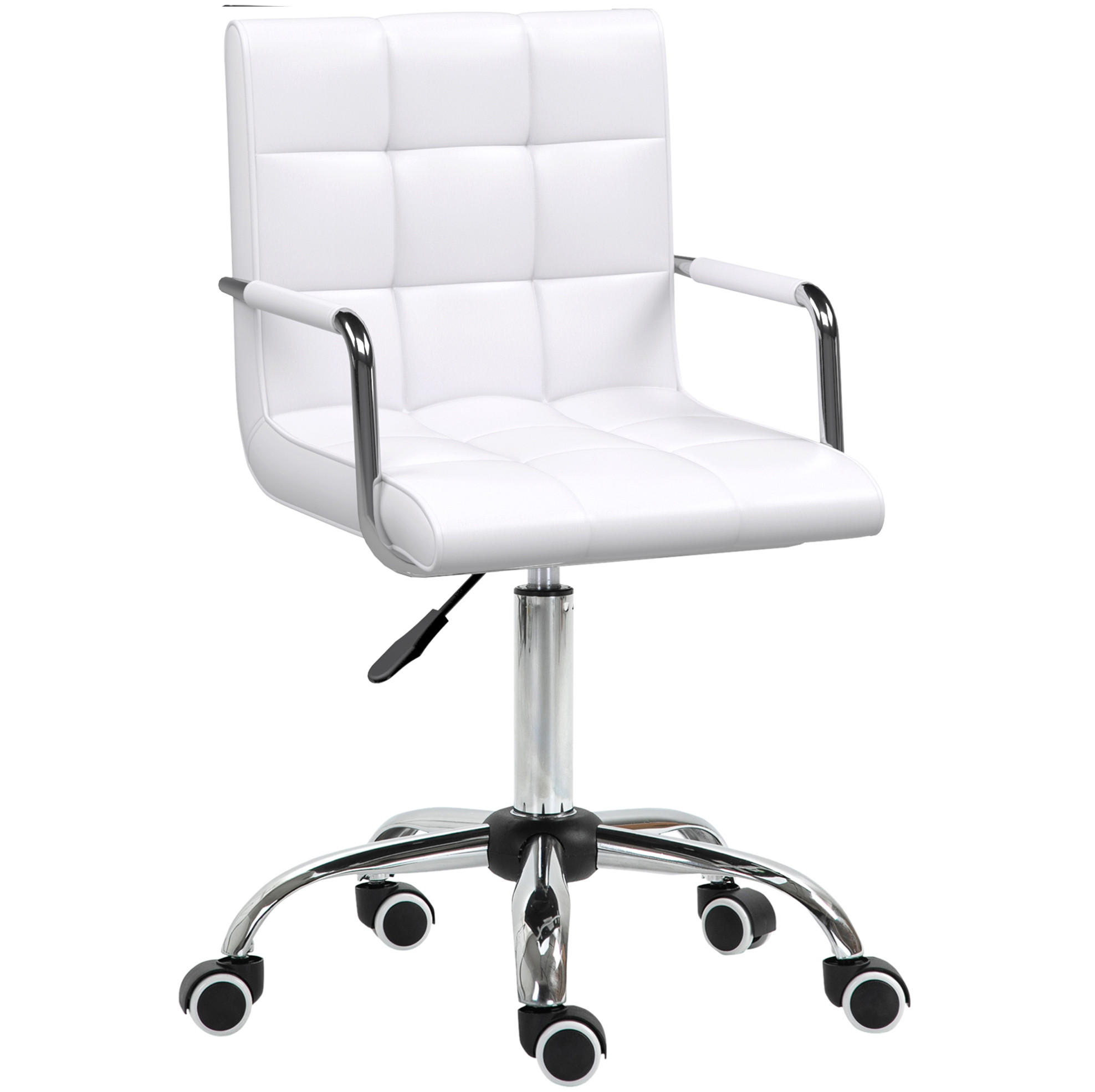 DREHSTUHL 50/84/65 cm Weiß aus PVC höhenverstellbar - Weiß, Kunststoff (54/99/52.5cm) - OKMYHOME