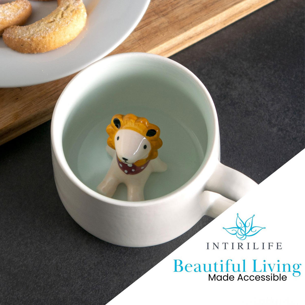 KAFFEETASSE 300ml 3D Cartoon - Weiß, Keramik (0.3L) - Intirilife