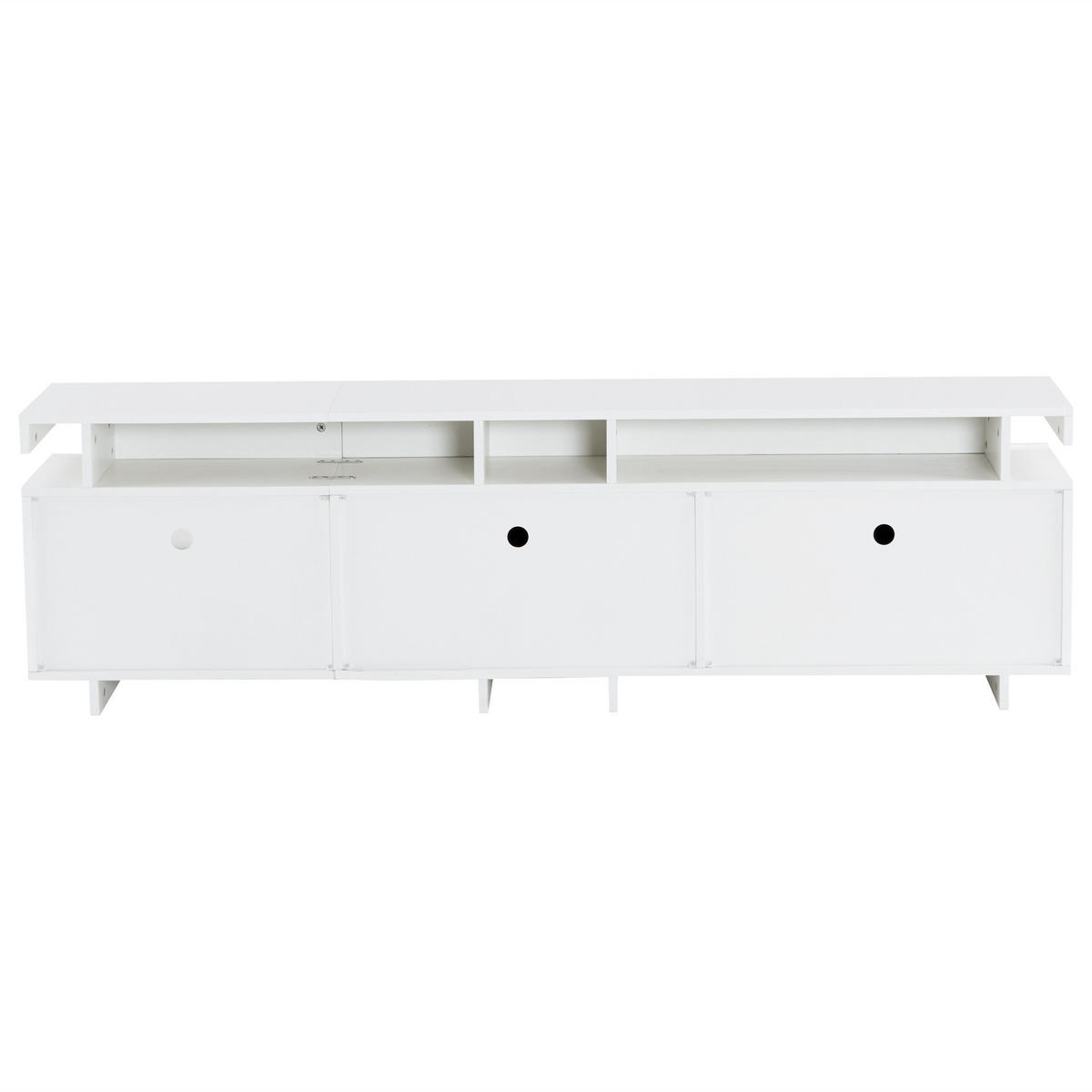 LOWBOARD DE-40309 mit LED und Hochglanzfront Weiß - Weiß, Holzwerkstoff (170/50/35cm) - ComfortXL