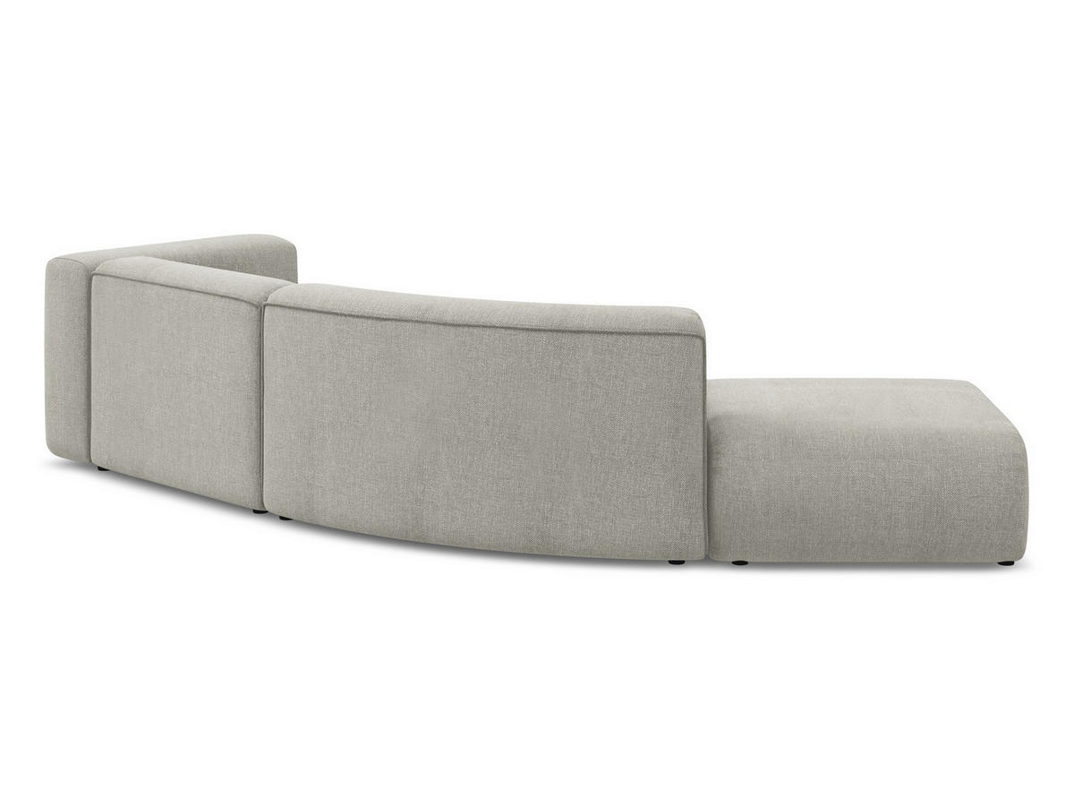 4-SITZER-SOFA Chenille Stoff Beige - Beige/Schwarz, Kunststoff/Textil (335/70/166cm) - Makamii