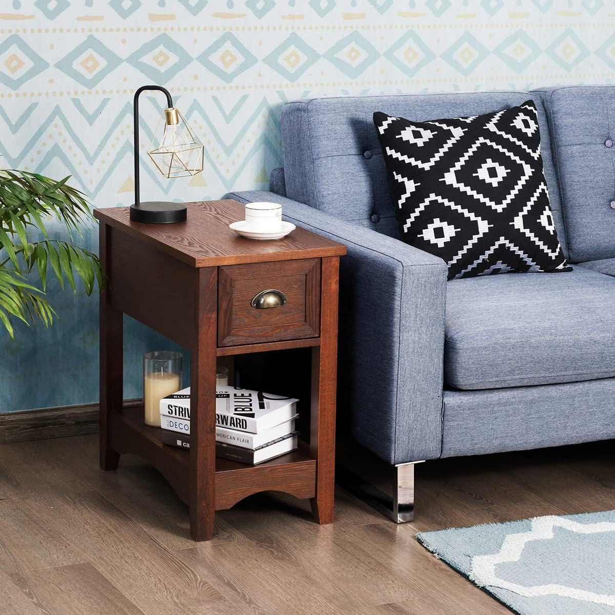 BEISTELLTISCH 59cm Braun - Braun, Holz (56/33/59cm) - COSTWAY