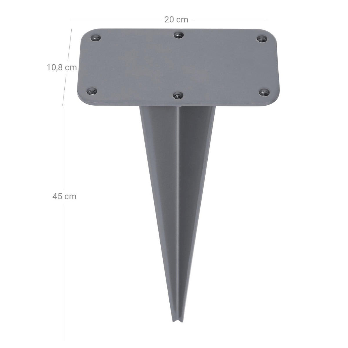 ERDANKER FÜR SEITENMARKISE - Grau, Metall (10.7/46cm) - Hansiro
