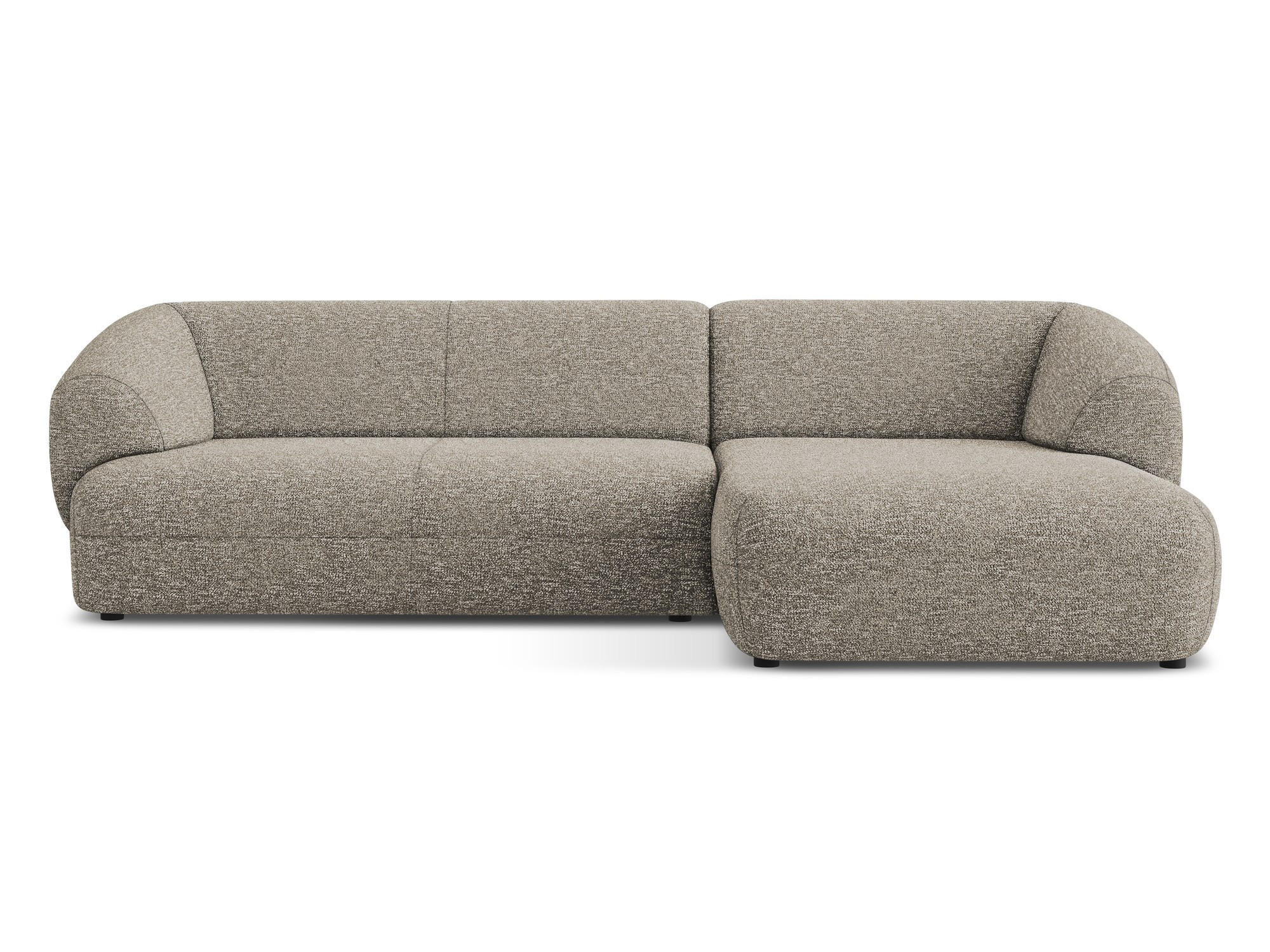 ECKSOFA rechts Strukturstoff Stoff Beige - Greige/Beige, Kunststoff/Textil (280/156cm) - Makamii