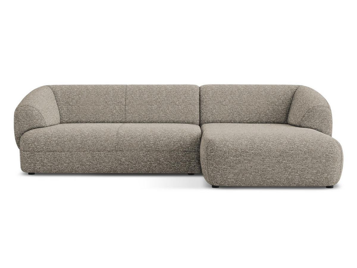 ECKSOFA rechts Strukturstoff Stoff Beige - Greige/Beige, Kunststoff/Textil (280/156cm) - Makamii
