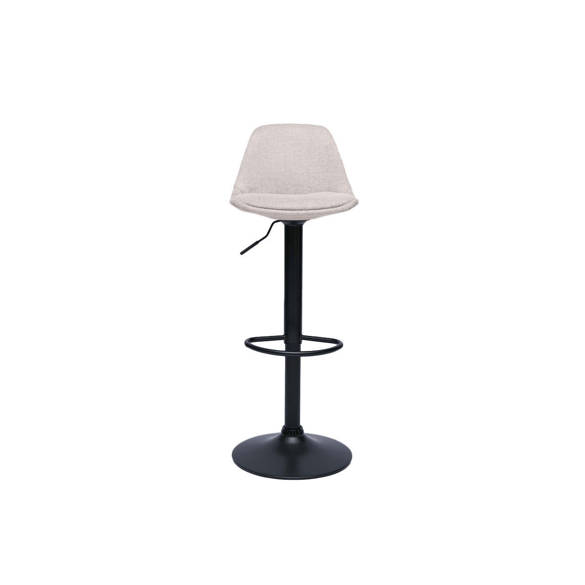 BARHOCKER Design aus beigem samtigem Stoff im 2er-Set STEEVY - Beige, Textil (40/104/38.5cm) - Miliboo