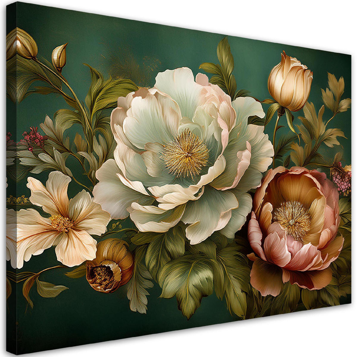 WANDBILD natur laubblumen botanicals - Grün, Textil (60/40cm) - Feeby