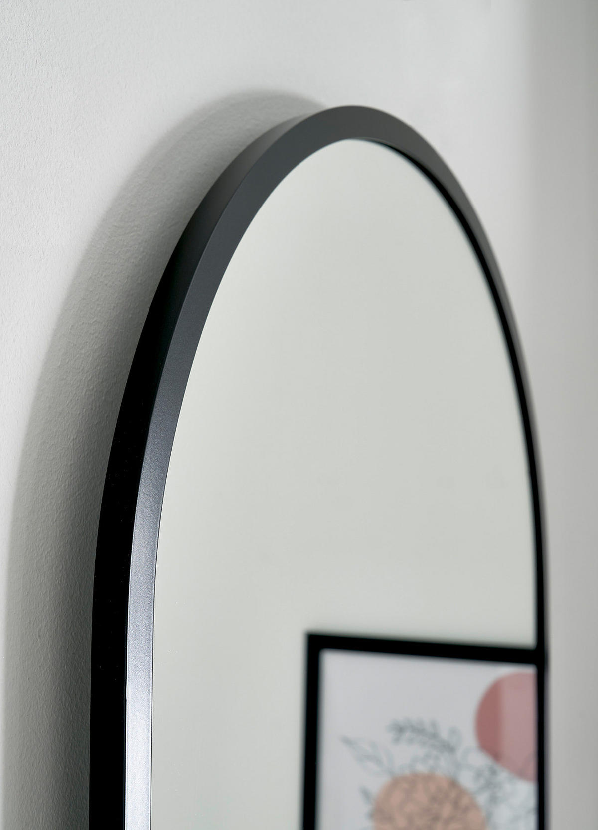 BELEUCHTETER SPIEGEL - Oval - Inkl. Beleuchtung - Schwarz - Schwarz, Glas/Kunststoff (50/90/5cm) - home24