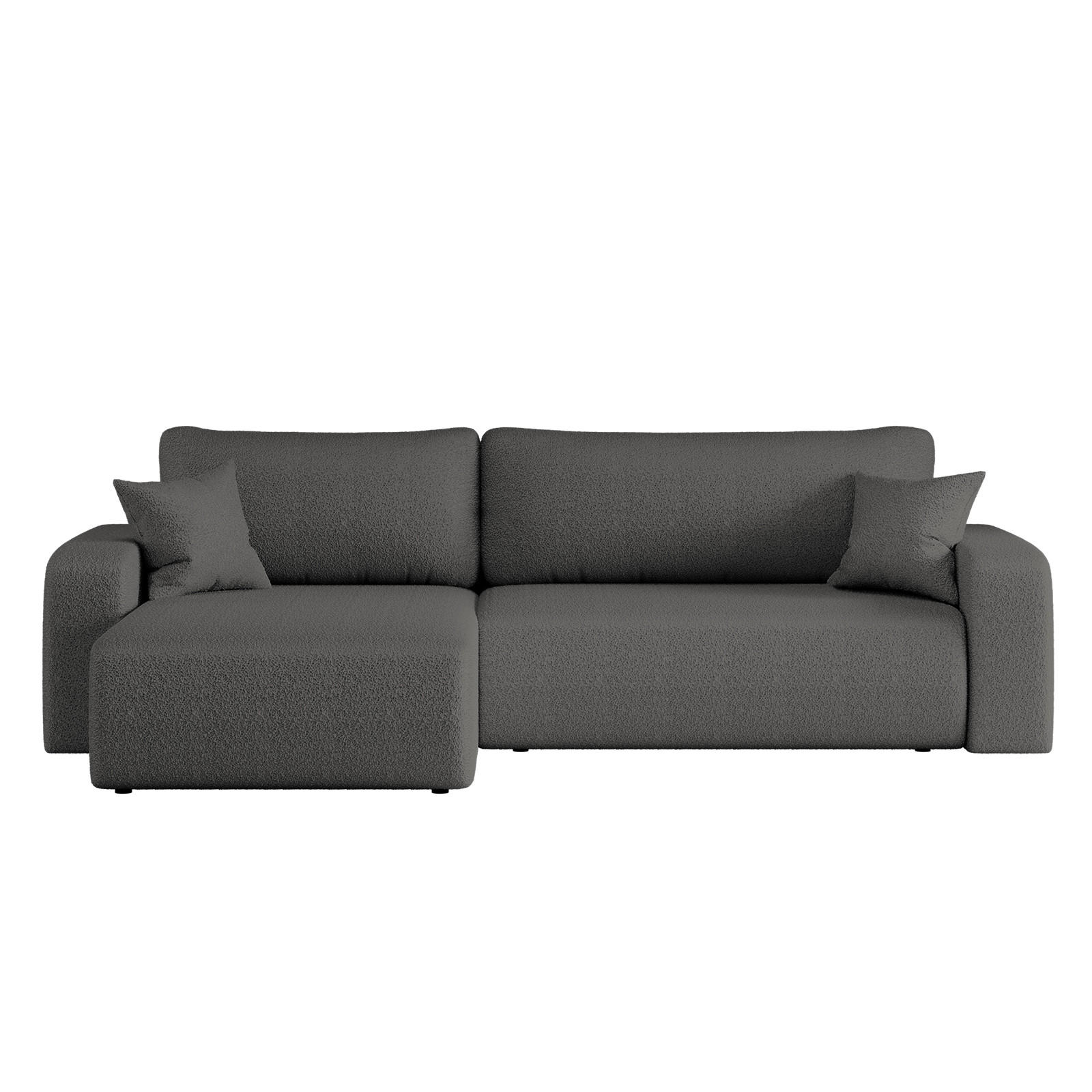 SCHLAFSOFA MILANO XL Und Bettkasten Stoff Quelle Graphit Links - Graphitfarben, Holz (145/82/274cm) - Kaiser Möbel