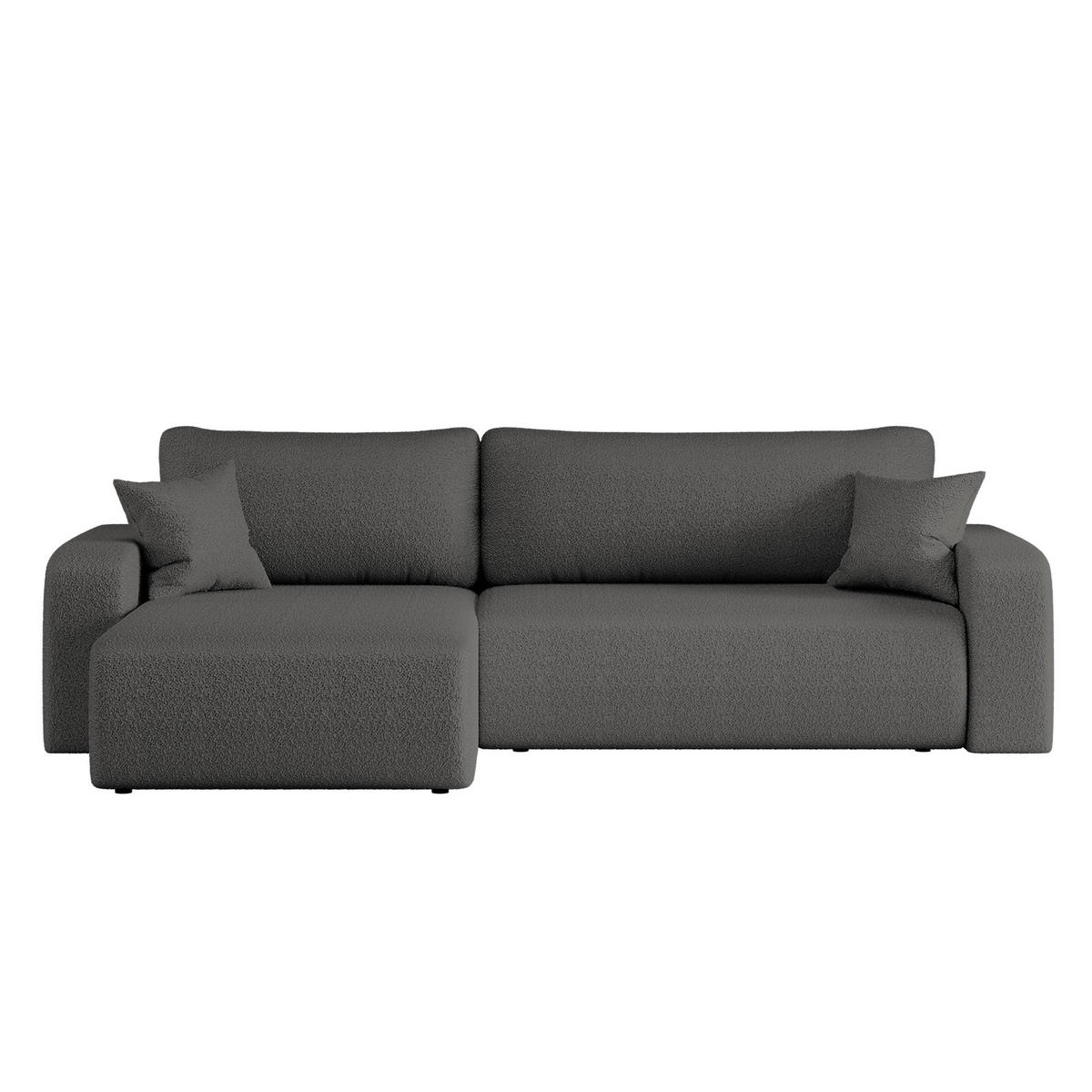 SCHLAFSOFA MILANO XL Und Bettkasten Stoff Quelle Graphit Links - Graphitfarben, Holz (145/82/274cm) - Kaiser Möbel
