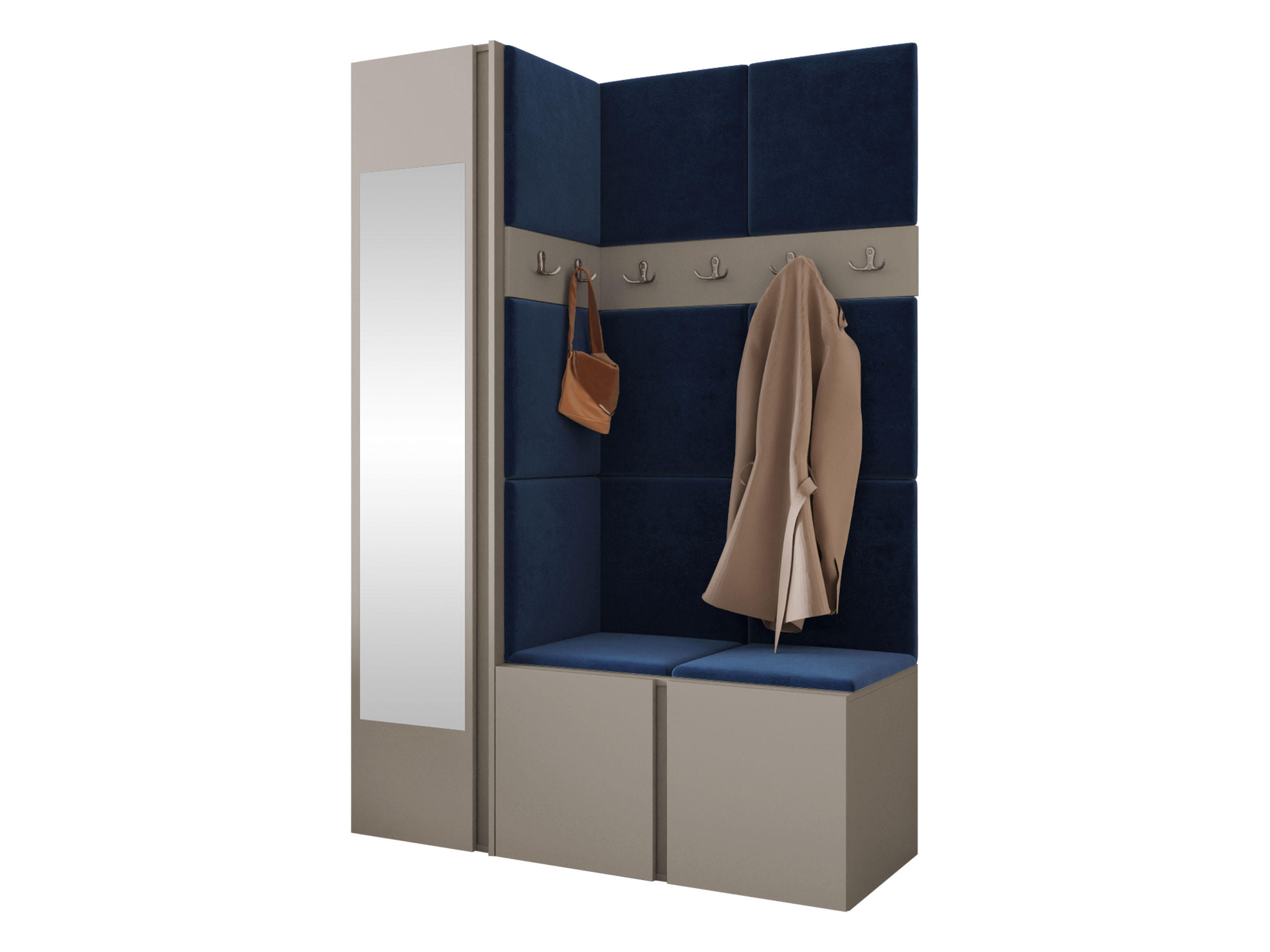 Mirjan24 Garderoben-Set Kaschmir, Blau 124x186x46 cm