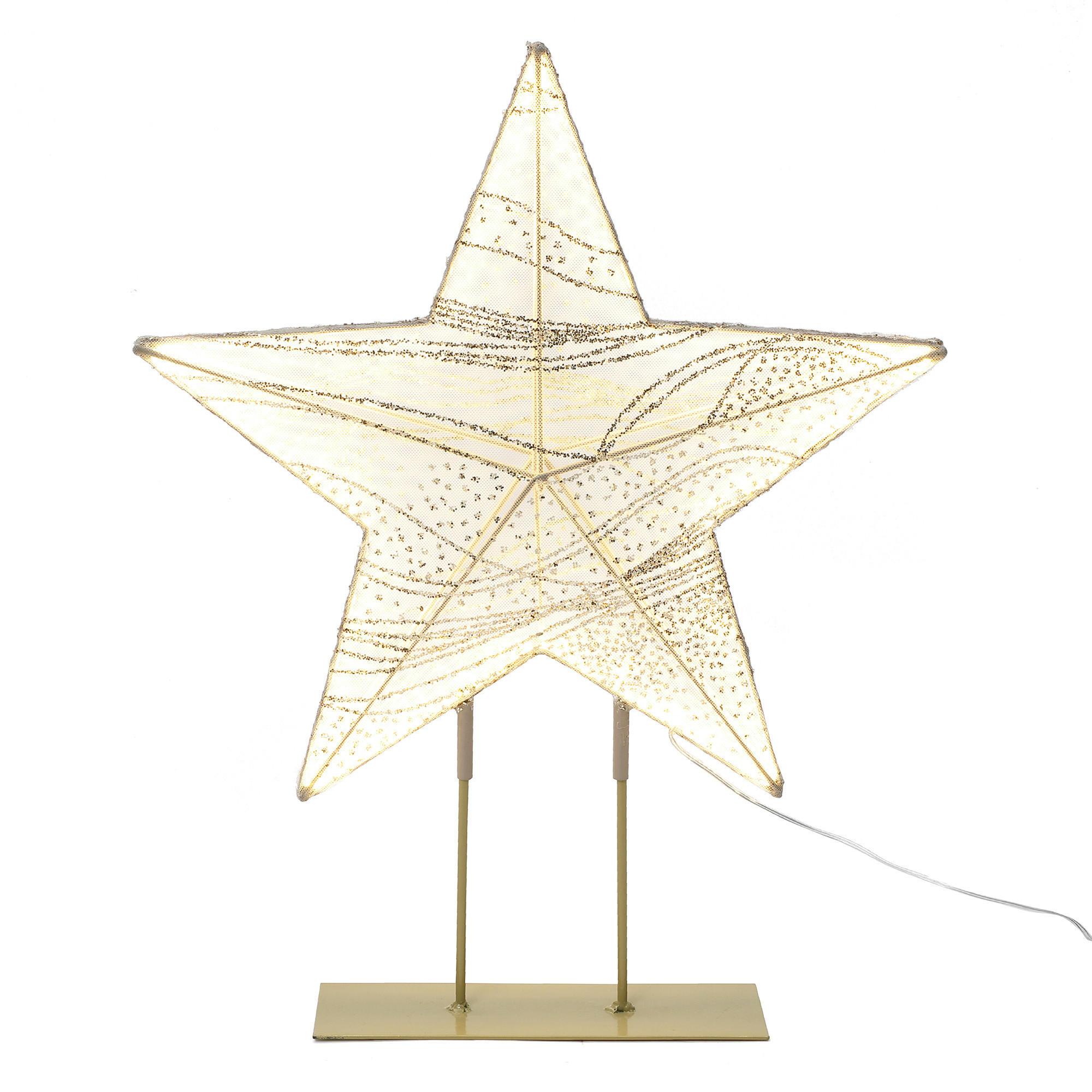 LED Weihnachtsstern HTHD0212 - Champagner, Kunststoff/Metall (7/48.5/39.5cm) - Hometopia
