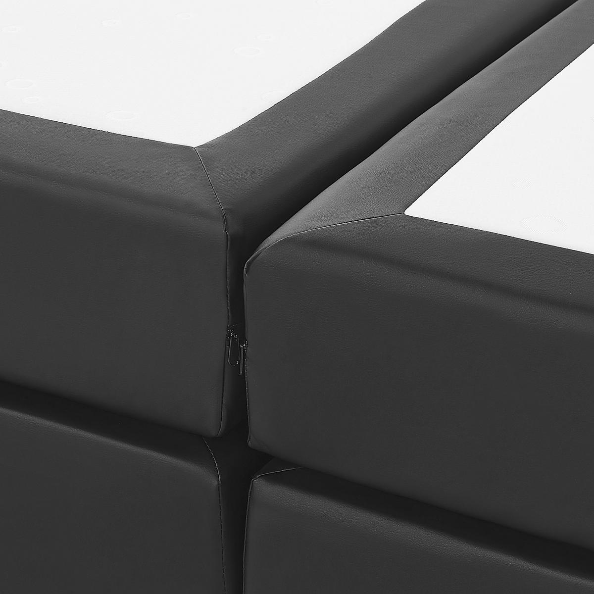 BOXBETT 160/200 cm Schwarz President - Schwarz, Kunststoff/Textil (160/200cm) - Beliani