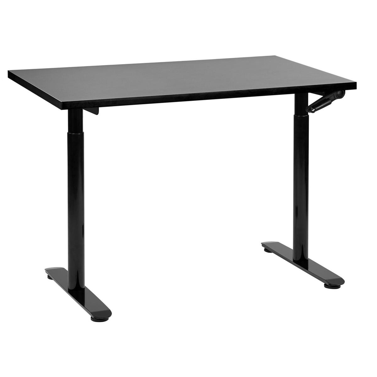 SCHREIBTISCH schwarz 120/72 cm manuell höhenverstellbar Destin IV - Schwarz, Holz (72/120/74cm) - Beliani