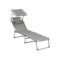 SONNENLIEGE GARTENLIEGE - Grau, Textil (193/30/53cm) - Hansiro