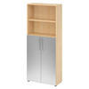 REGALSCHRANK - 5 Ordnerhöhen 35/80/188 cm in Ahornfarben/Silberfarben - Silberfarben/Ahornfarben, Holzwerkstoff (80/188/35cm) - bümö