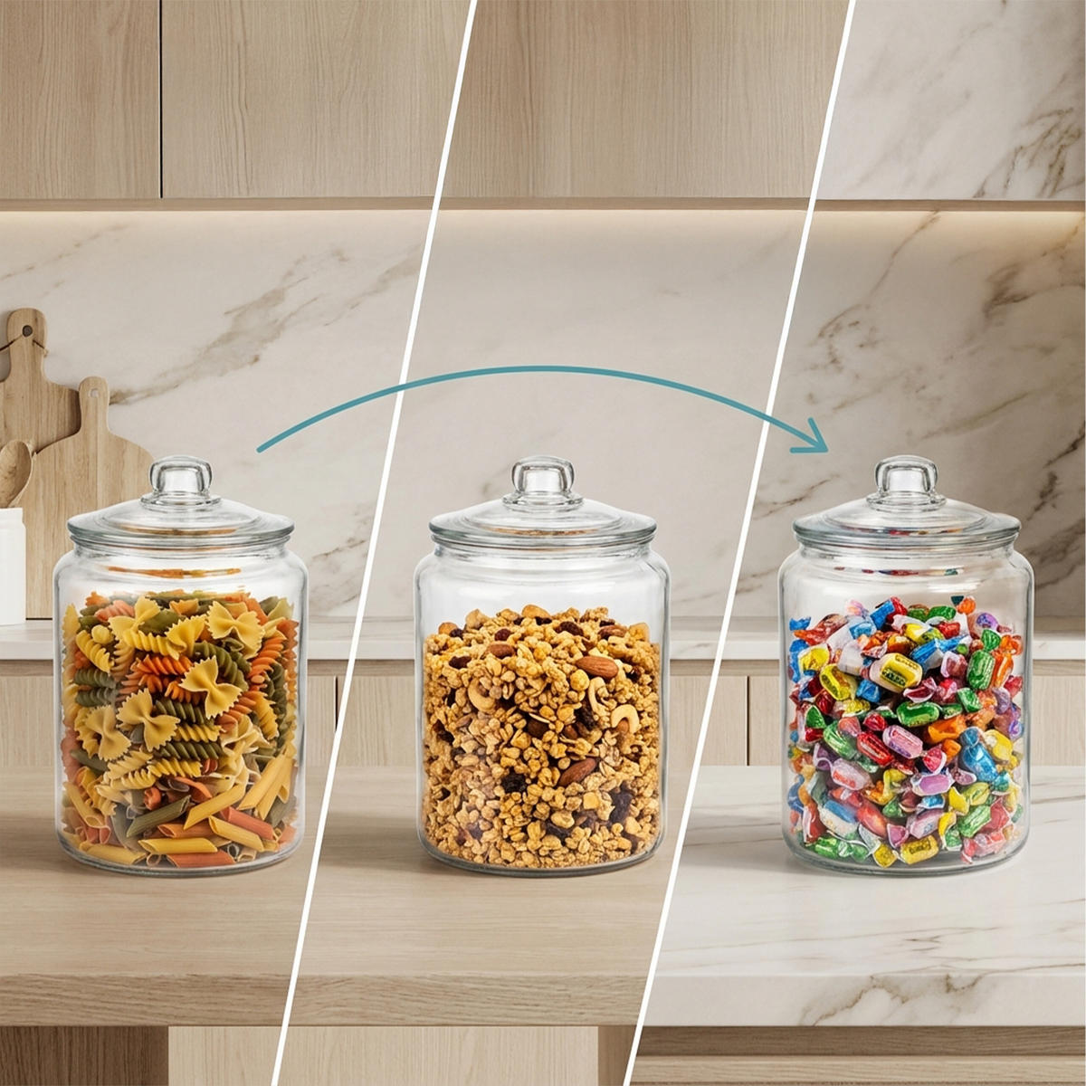 SKLENICE na potraviny - průhledná, sklo (18/26/18cm) - Relaxdays