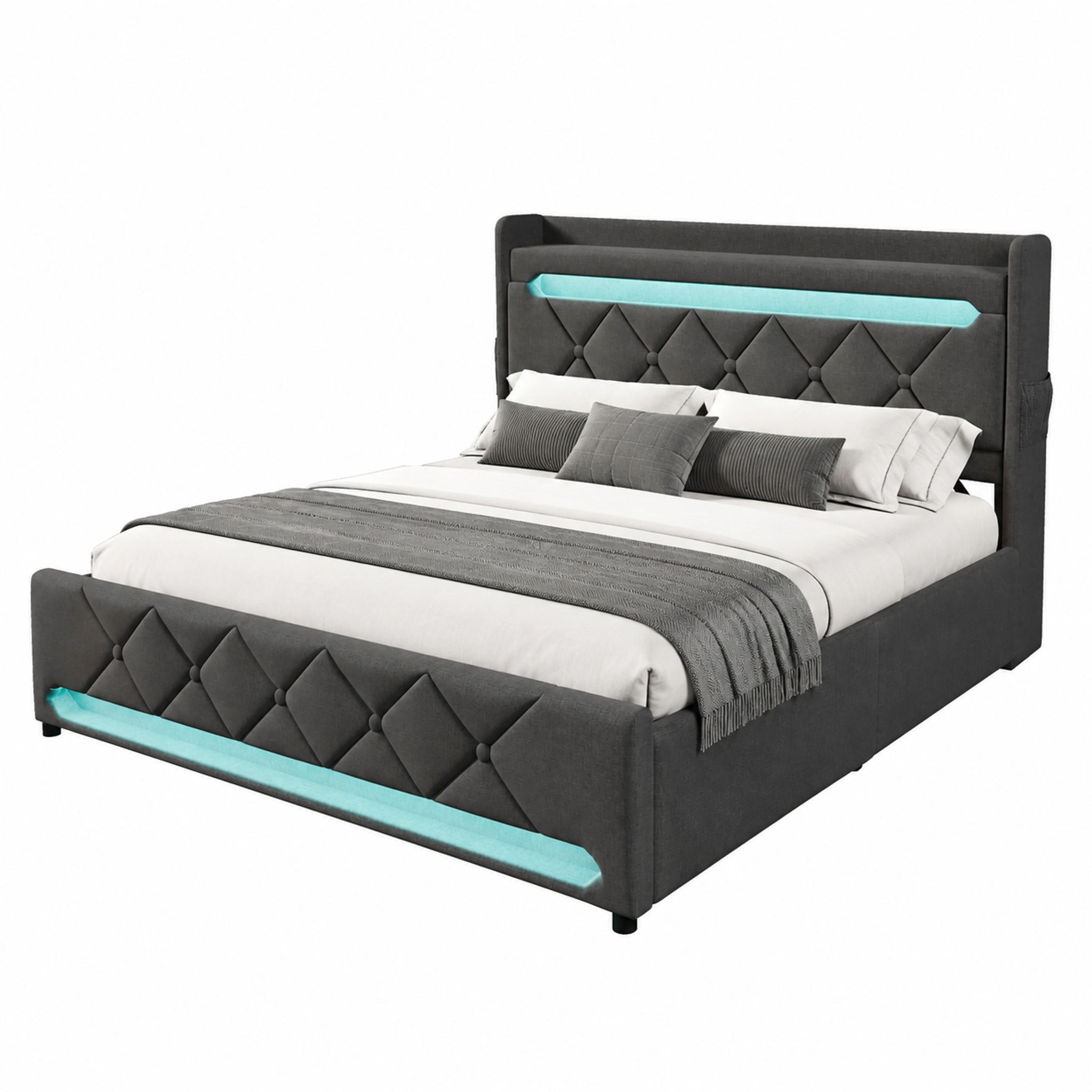 Beauniv Bett Grau 180x200 cm