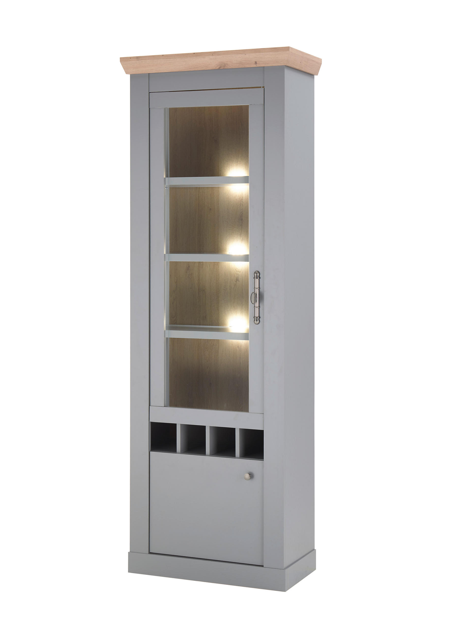 Livojo Vitrine Grau 71x201x37 cm