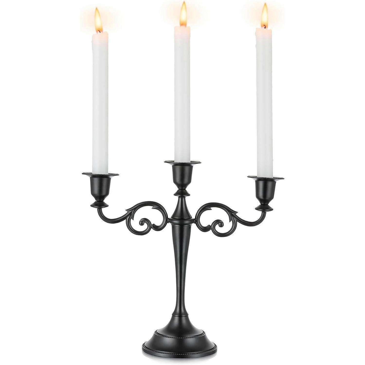 KERZENSTÄNDER 3-Armig Schwarz Matt - Schwarz, Metall (11/11/27cm)