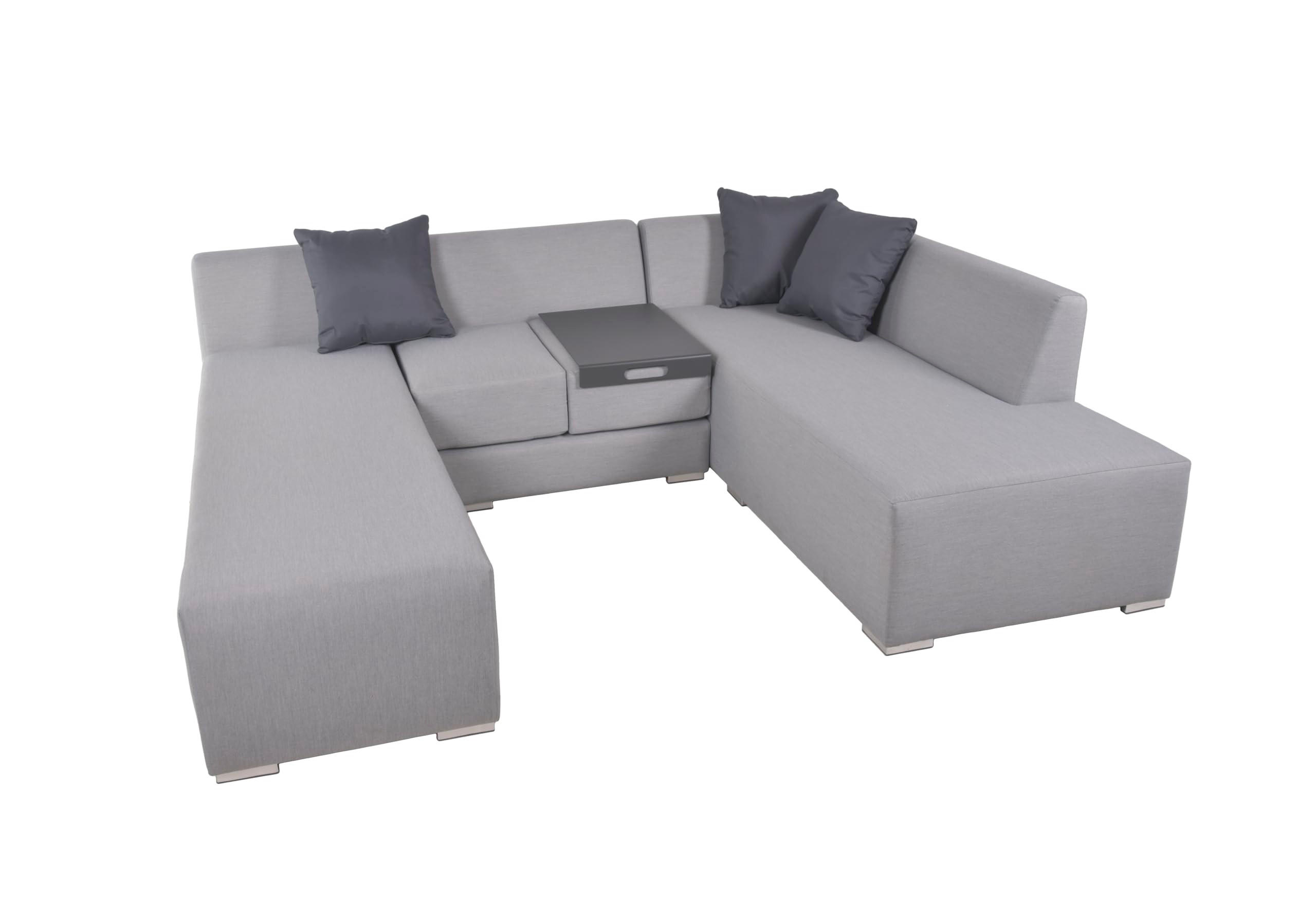 GARTENLOUNGESET Bert 3-teilig Gartenmöbel - Grau, Kunststoff - DELUKE