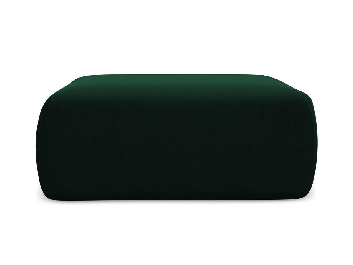 POUF Samt Stoff Grün - Dunkelgrün/Schwarz, Kunststoff/Textil (102/40/62cm) - Makamii