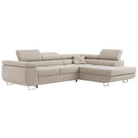 ROHOVÁ SEDAČKA GUSTAW L - Krémová Bouclé - Pravá Strana - stříbrná/krémová, kov/textil (205/275cm) - MKS