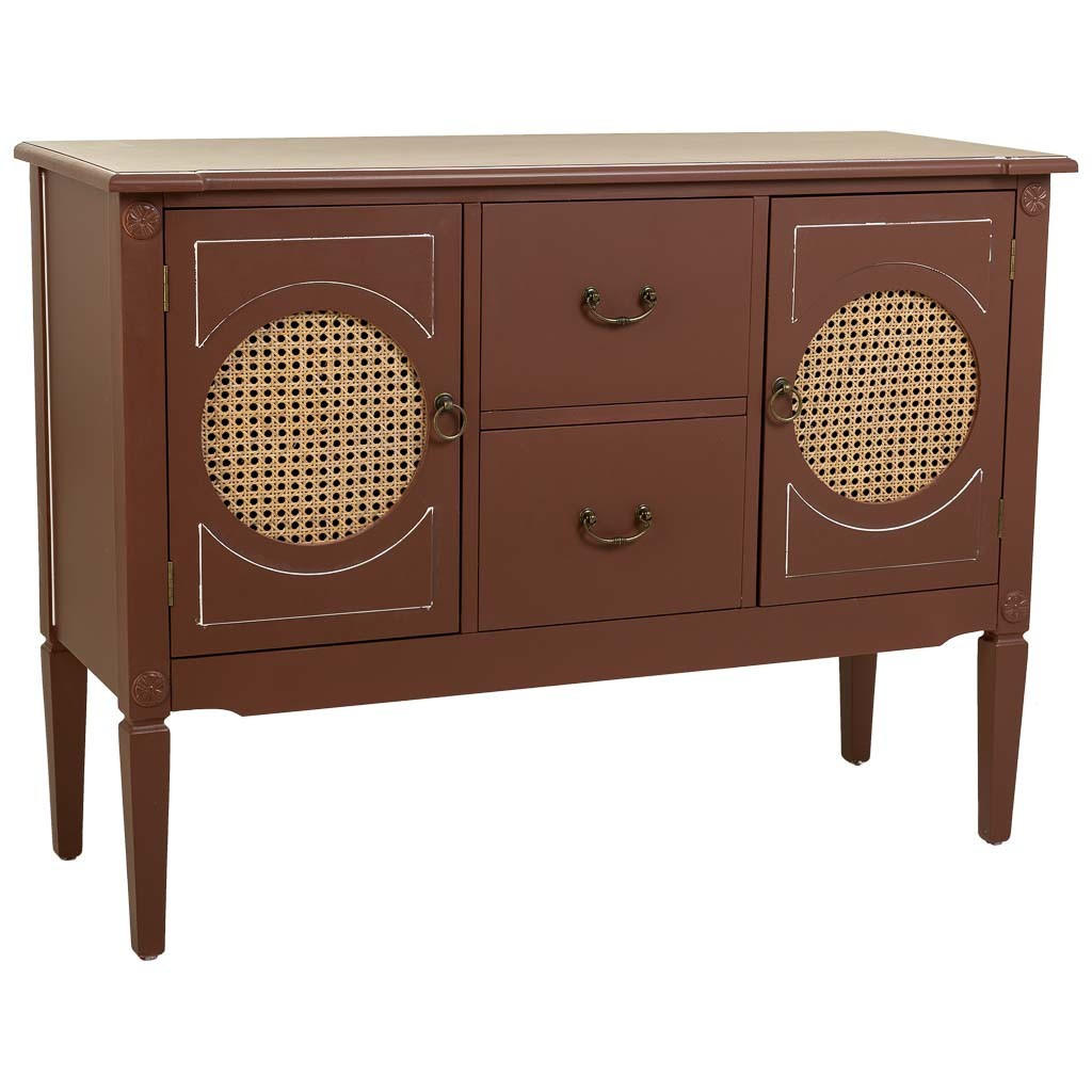 SIDEBOARD Sideboard aus Holz und Rattan braun, 106x40x78 cm - Braun, Holz (106/78/40cm) - Wanderlust
