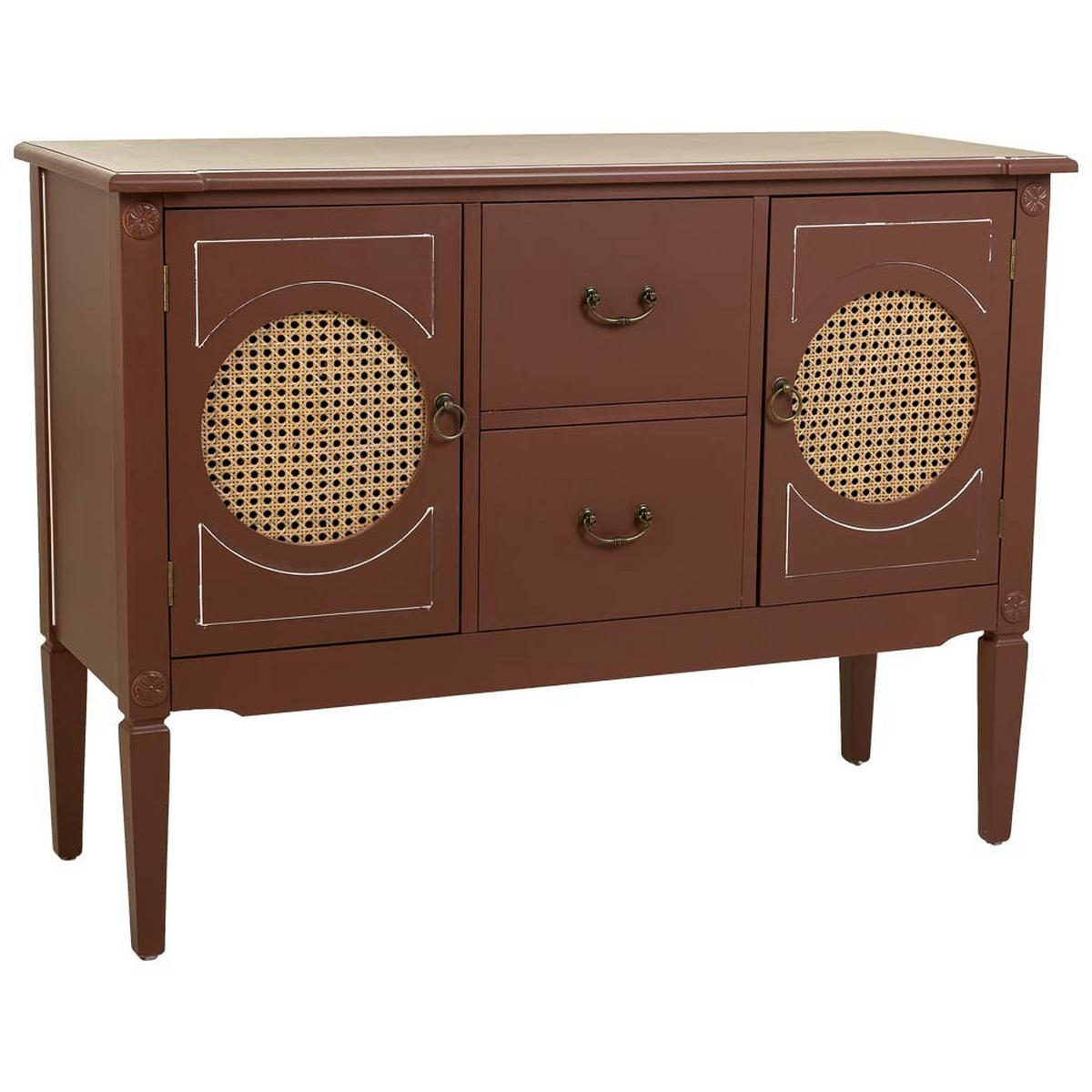 SIDEBOARD Sideboard aus Holz und Rattan braun, 106x40x78 cm - Braun, Holz (106/78/40cm) - Wanderlust