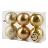WEIHNACHTSKUGEL-SET SANTA LILA 6-tlg Kunststoff - Goldfarben, Kunststoff (17/9/25cm) - Mondex