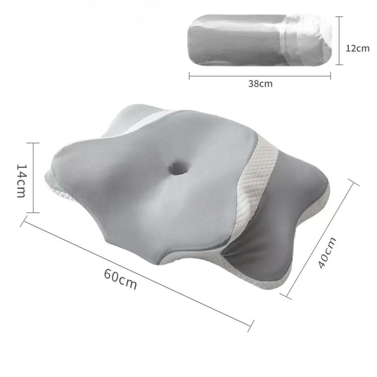NACKENSTÜTZKISSEN 60/40 cm - Grau, Textil (40/60cm) - Authentics